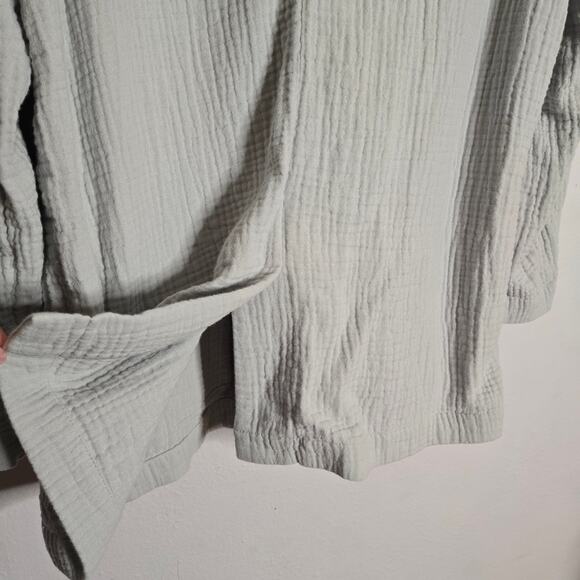 Madewell Lightspun Dorset Gauze Blazer Size L Blue Slub Cotton Nautical Preppy - Picture 8 of 13